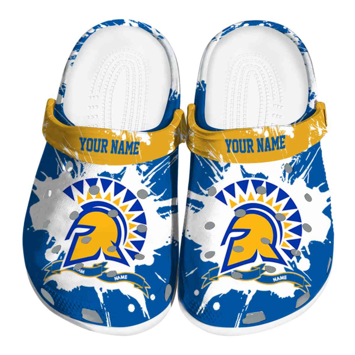 San Jose State Spartans NCAA Sport Crocs Crocband Clogs Shoes Comfortable For Men Women and Kids