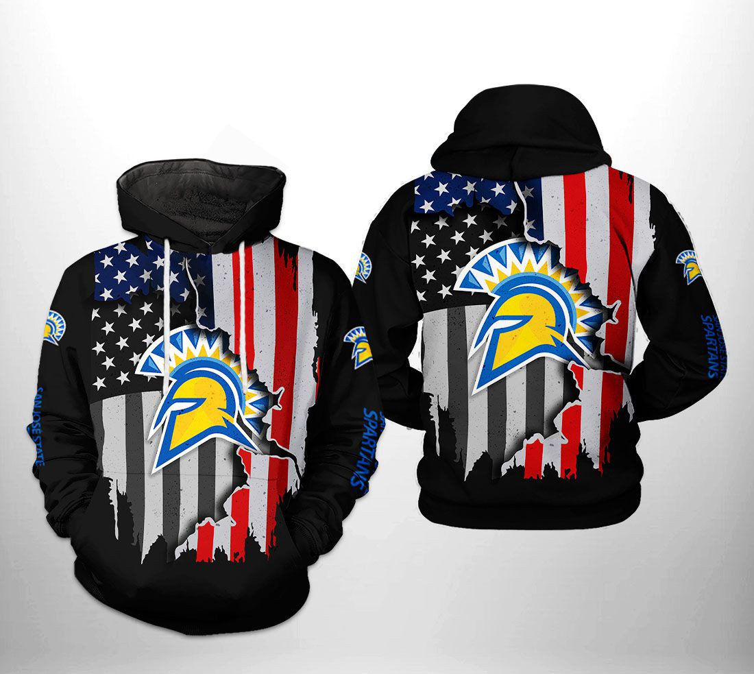 San Jose State Spartans NCAA US Flag 3D All Over Print Hoodie, Zip Hoodie