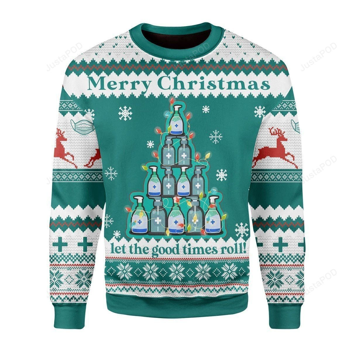 Sanitizer Ugly Christmas Sweater Adult 3D Funny Matching for family
