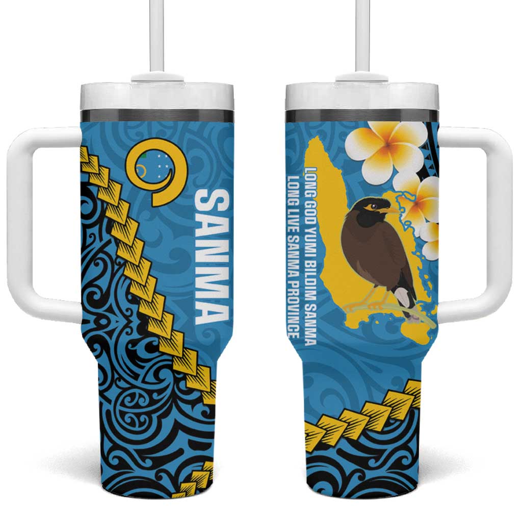 Sanma Province Vanuatu Myna Bird With Plumeria Flag Color Custom Stanley Cup 40 oz 30 oz Tumbler With HandleTVC2301356