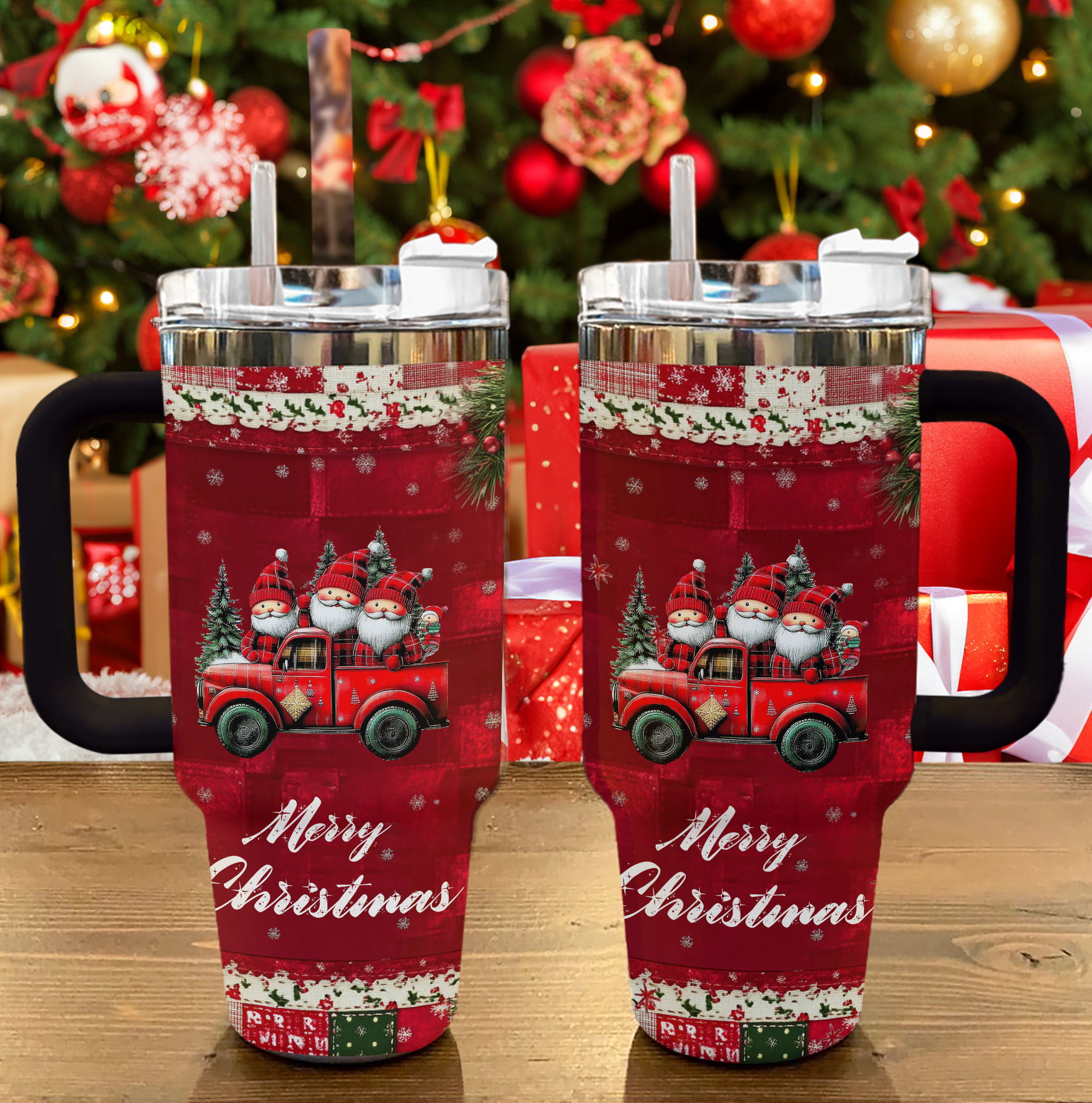Santa’s Joyride Christmas Custom Stanley Cup 40 oz 30 oz Tumbler With HandleTVC2301496 - Image 2