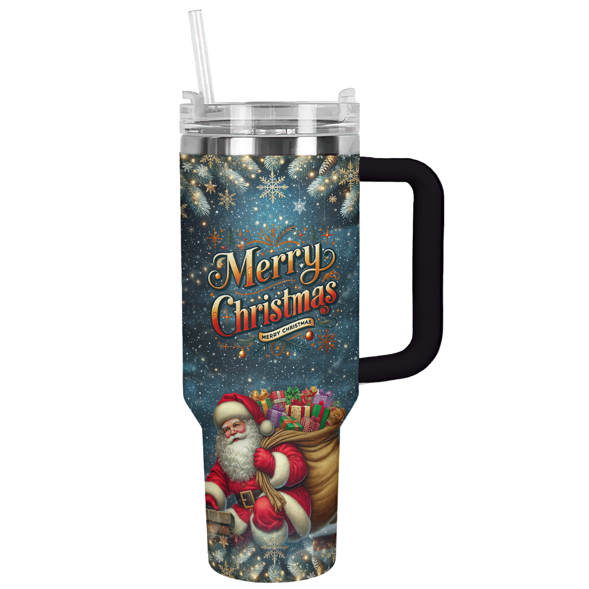 Santaâ€™s Nighttime Wonder Christmas Custom Stanley Cup 40 oz 30 oz Tumbler With HandleTVC2301497