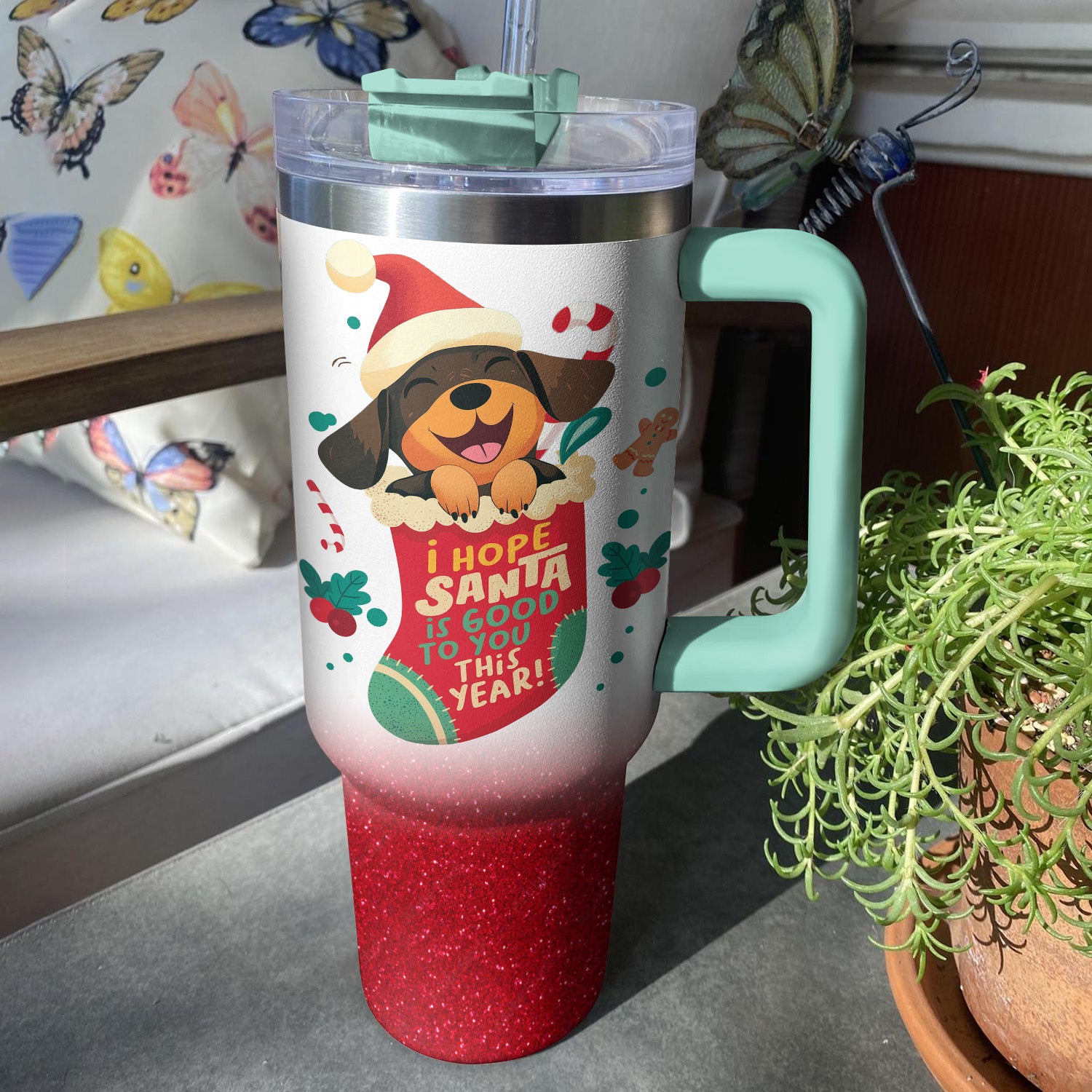 Santa’s Puppy Delight Christmas Custom Stanley Cup 40 oz 30 oz Tumbler With HandleTVC2301500 - Image 3