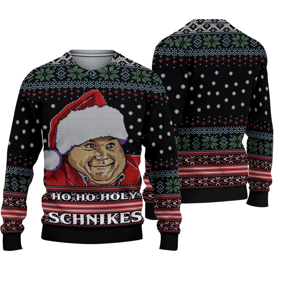 Santa Chris Farley Ho Ho Holy Schnikes Ugly Christmas Sweater
