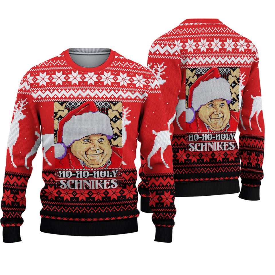 Santa Chris Farley Ho Ho Holy Schnikes Ugly Christmas Sweater