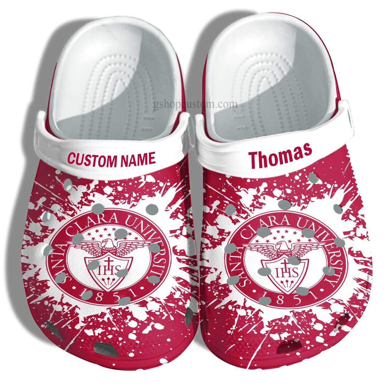 Santa Clara University Graduation Gifts Croc Shoes Customize- Admission Gift Shoes