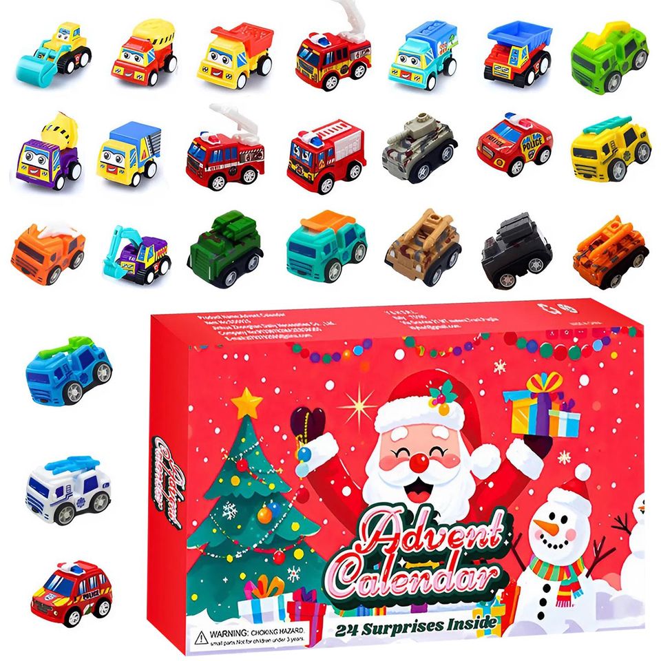 Santa Claus Car Advent Calendar 2025, 24 Day Car Figurines : Vintage Christmas Ornament Countdown