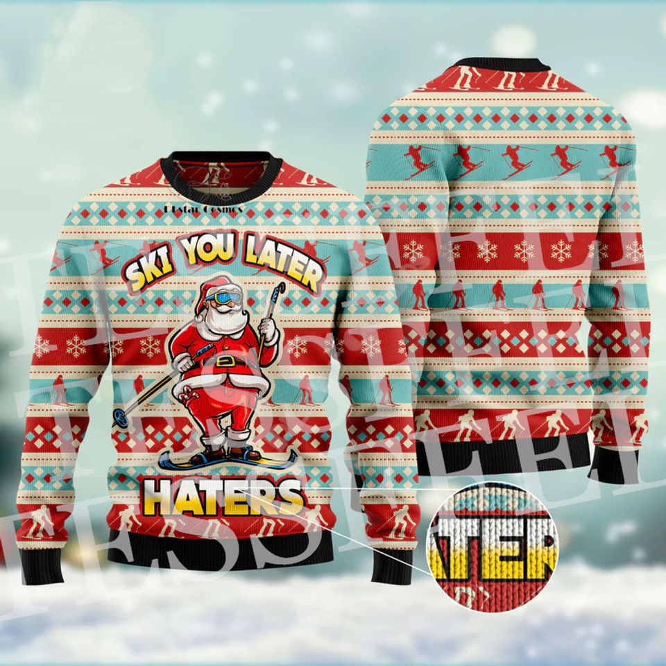 Santa Claus Cartoon Anime Christmas Knitted Ugly Sweater Vintage Winter Hip Hop Pullover Long Sleeves 3DPrint Casual Harajuku 19