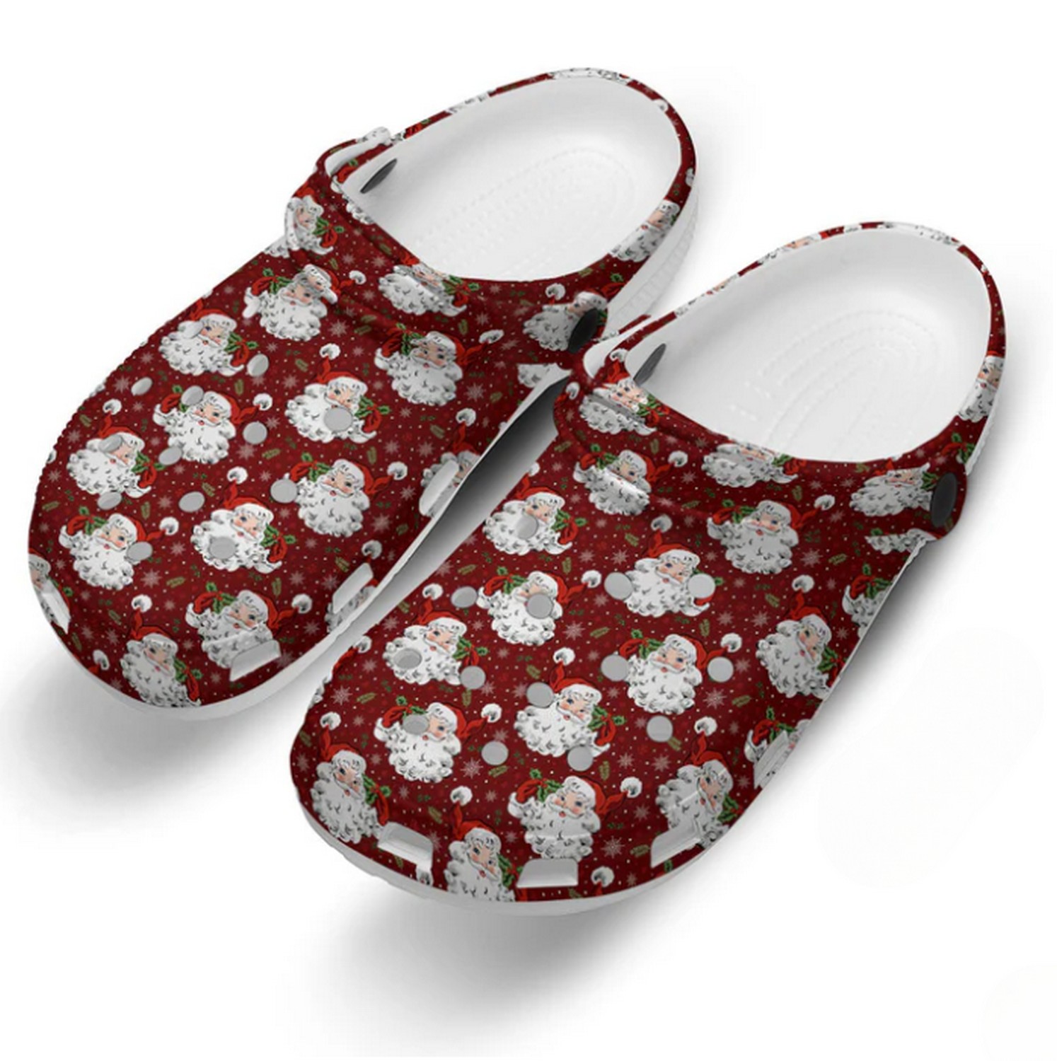 Santa Claus Christmas Crocs Crocband Clogs Shoes Comfortable For Men Women and Kids