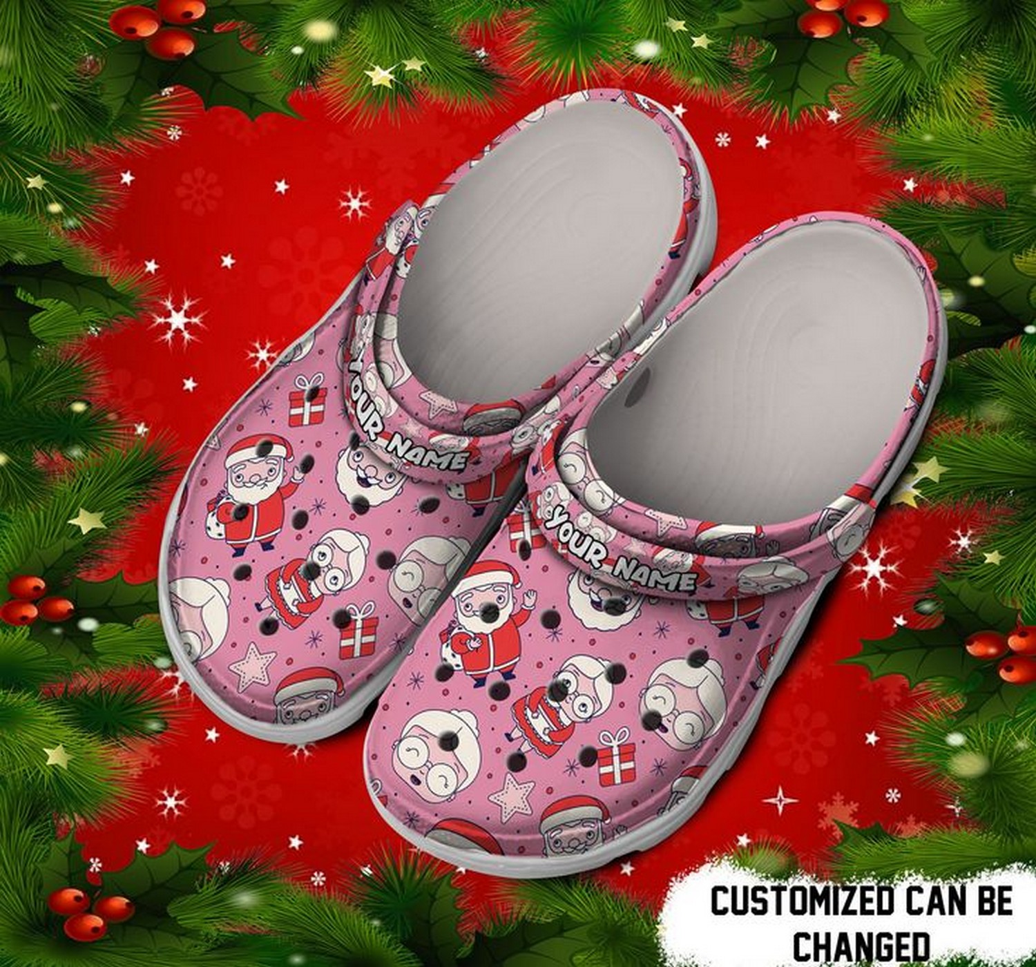 Santa Claus Christmas Crocs Crocband Clogs Shoes Comfortable For Men Women and Kids