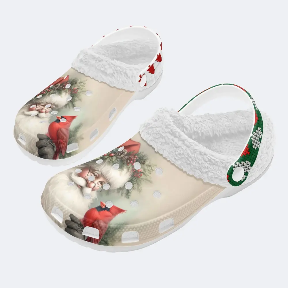 Santa Claus Christmas Crocs Crocband Fleece Lined Clogs Shoes Comfortable For Men Women and Kids In Winter