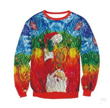 Santa Claus Christmas Ugly Christmas Sweater Adult 3D Funny Matching for family