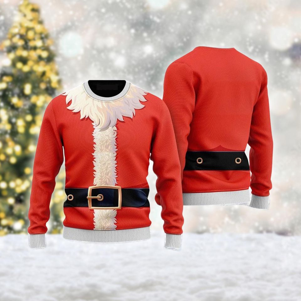 Santa Claus Costume Ugly Christmas Sweater, Santa Claus Cosplay Christmas
