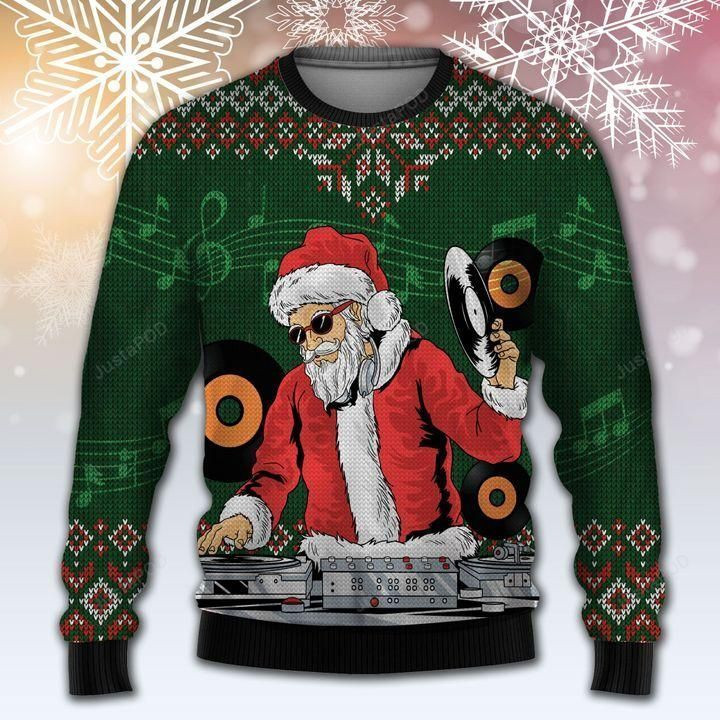 Santa Claus Dj Ugly Christmas Sweater Adult 3D Funny Matching for family