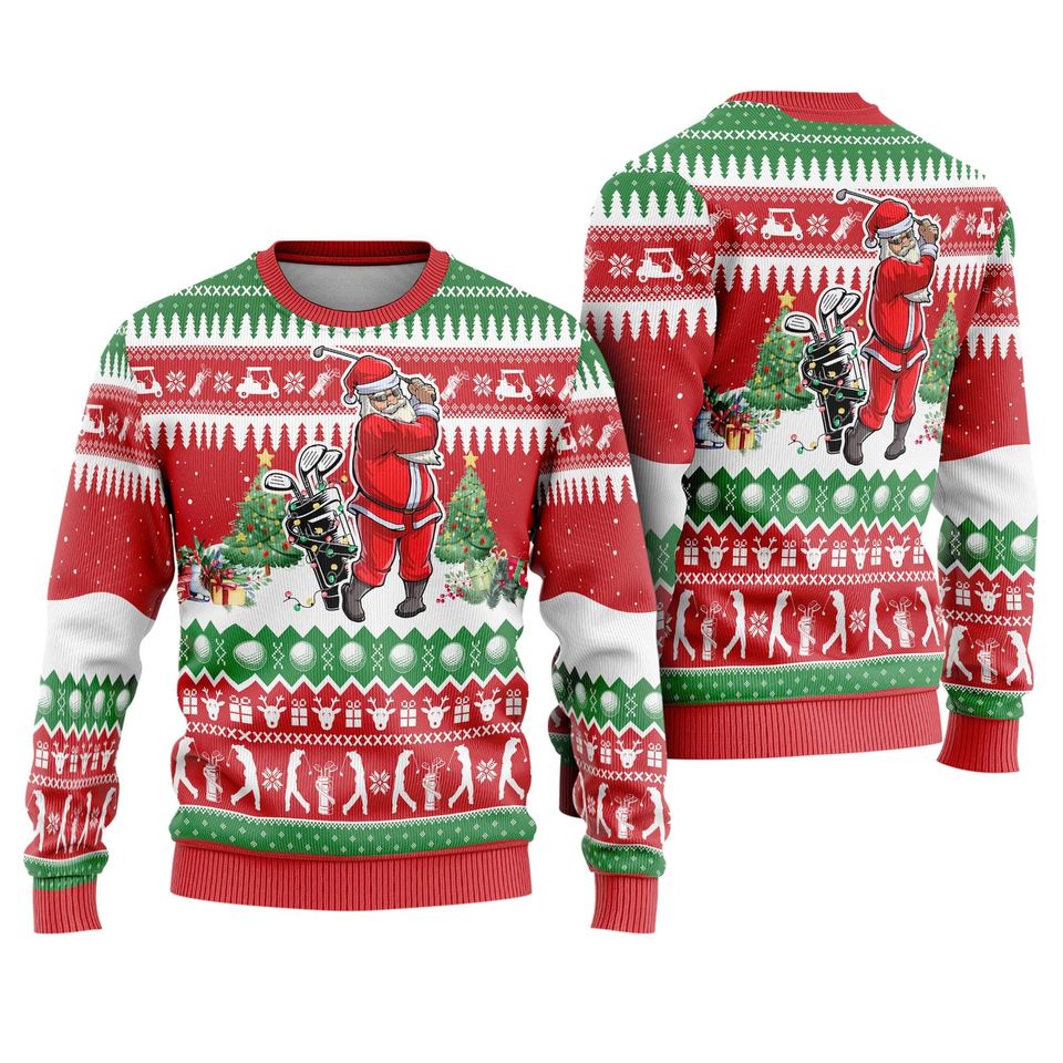 Santa Claus Golf Lovers Ugly Christmas Sweatshirt