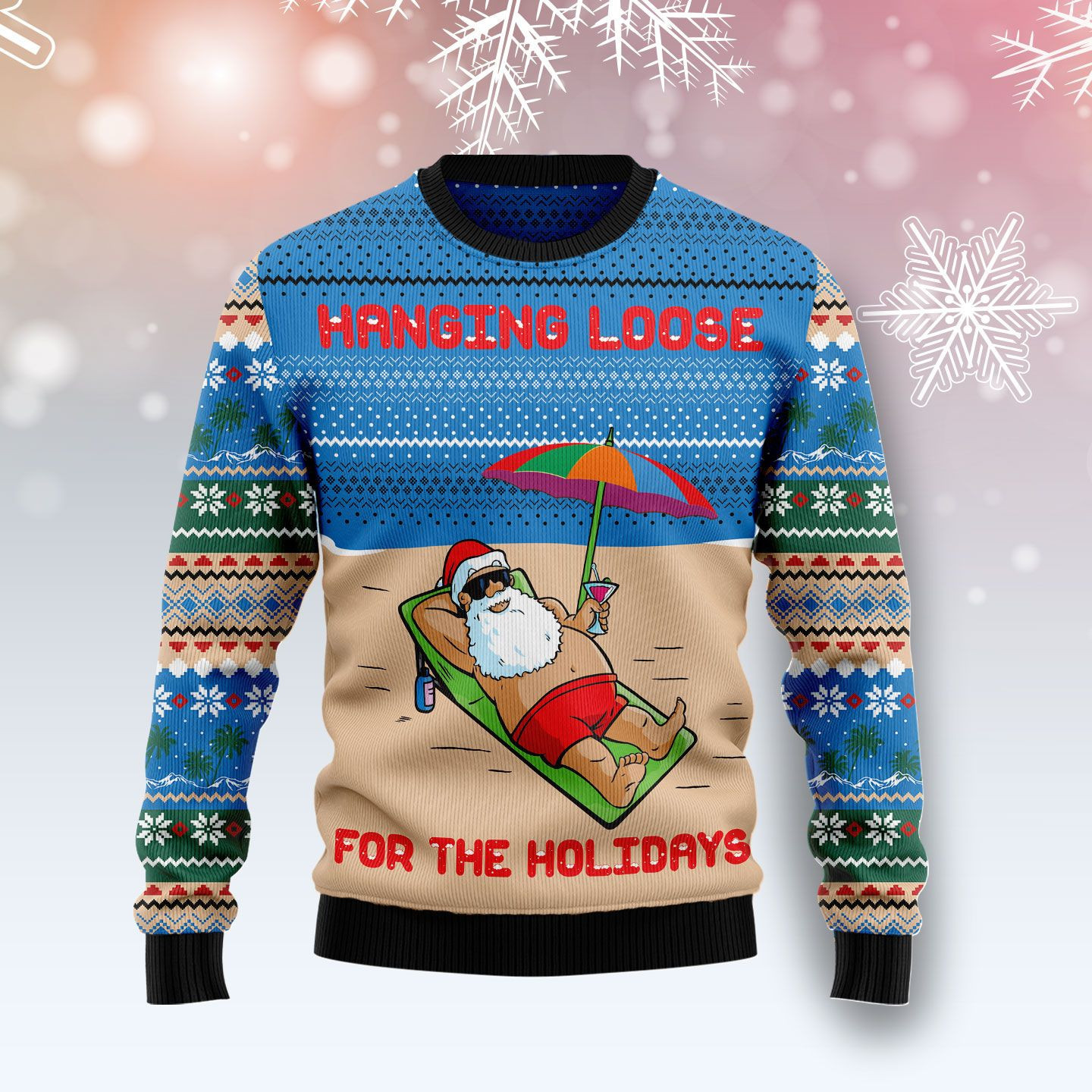 Santa Claus Holiday Ugly Christmas Sweater Adult 3D Funny Matching for family