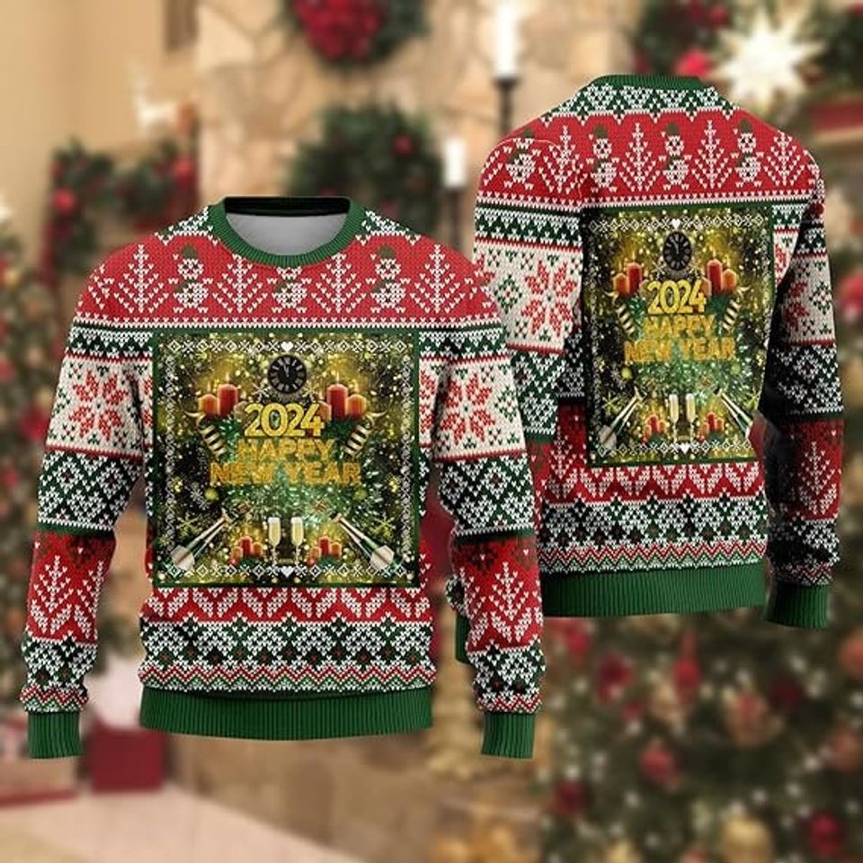 Santa Claus Lovers Ugly Christmas Sweaters for Men - Mens Sweater Xmas Holiday Crew Neck Shirt - Image 2