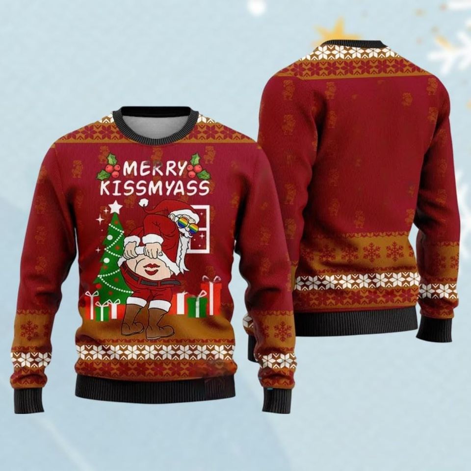 Santa Claus Ugly Christmas Sweater, Santa Vacation Xmas Sweater