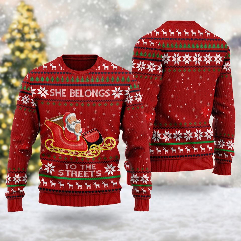 Santa Claus Ugly Christmas Sweater, Xmas Sweatshirt, Christmas