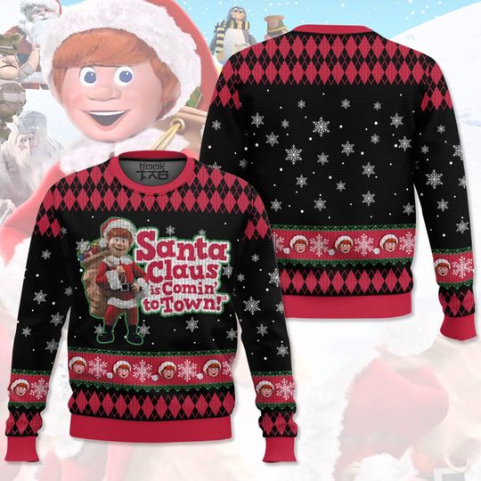Santa Clause Is Coming To Town Ugly Christmas Sweater, Kris Kringle Ugly Christmas - Image 4
