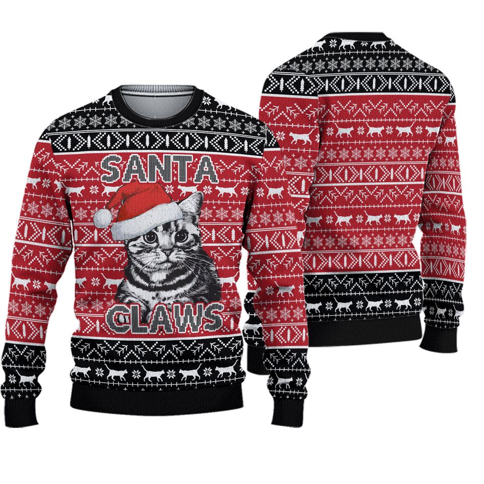 Santa Claws Ugly Knitted Christmas Sweater