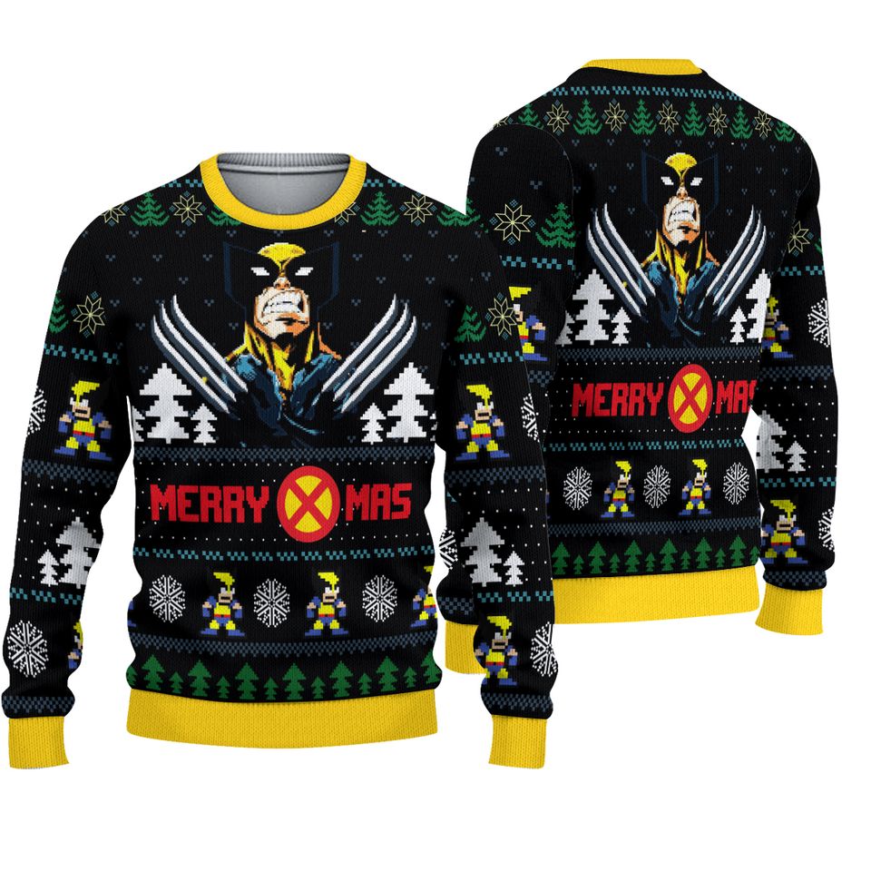 Santa Claws Wolverine Ugly Christmas Sweater - Furry Festive Fun