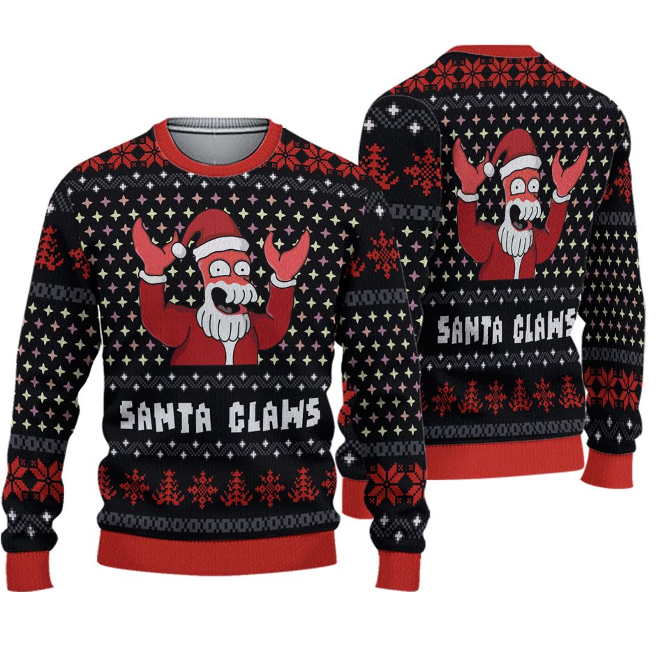 Santa Claws Zoidberg Futvrama Ugly Christmas Sweater