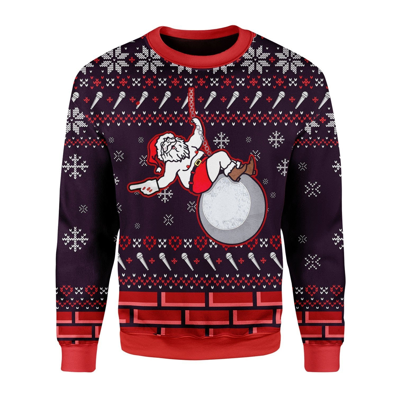 Santa Cyrus Ugly Christmas Sweater Adult 3D Funny Matching for family