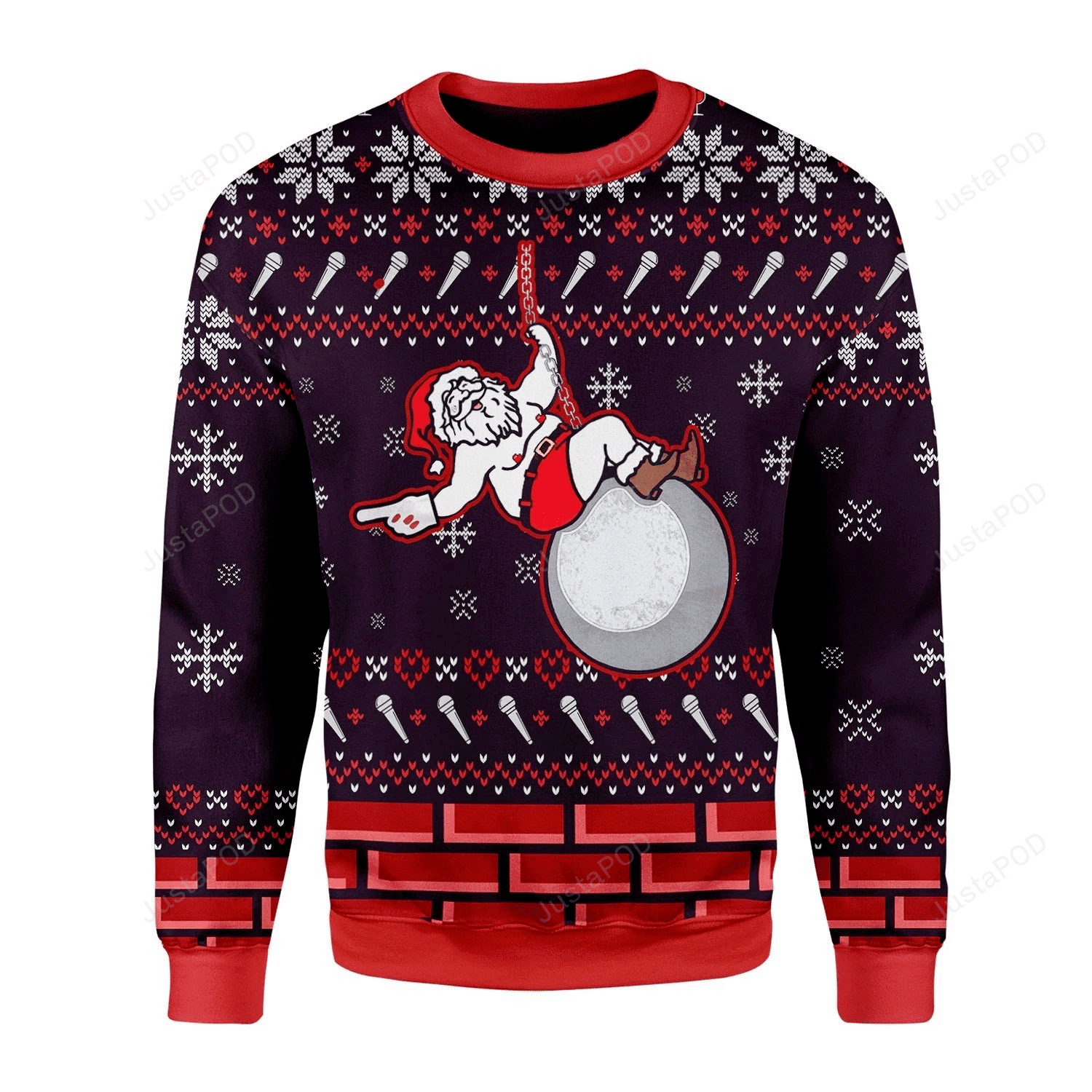 Santa Cyrus Ugly Christmas Sweater Adult 3D Funny Matching for family