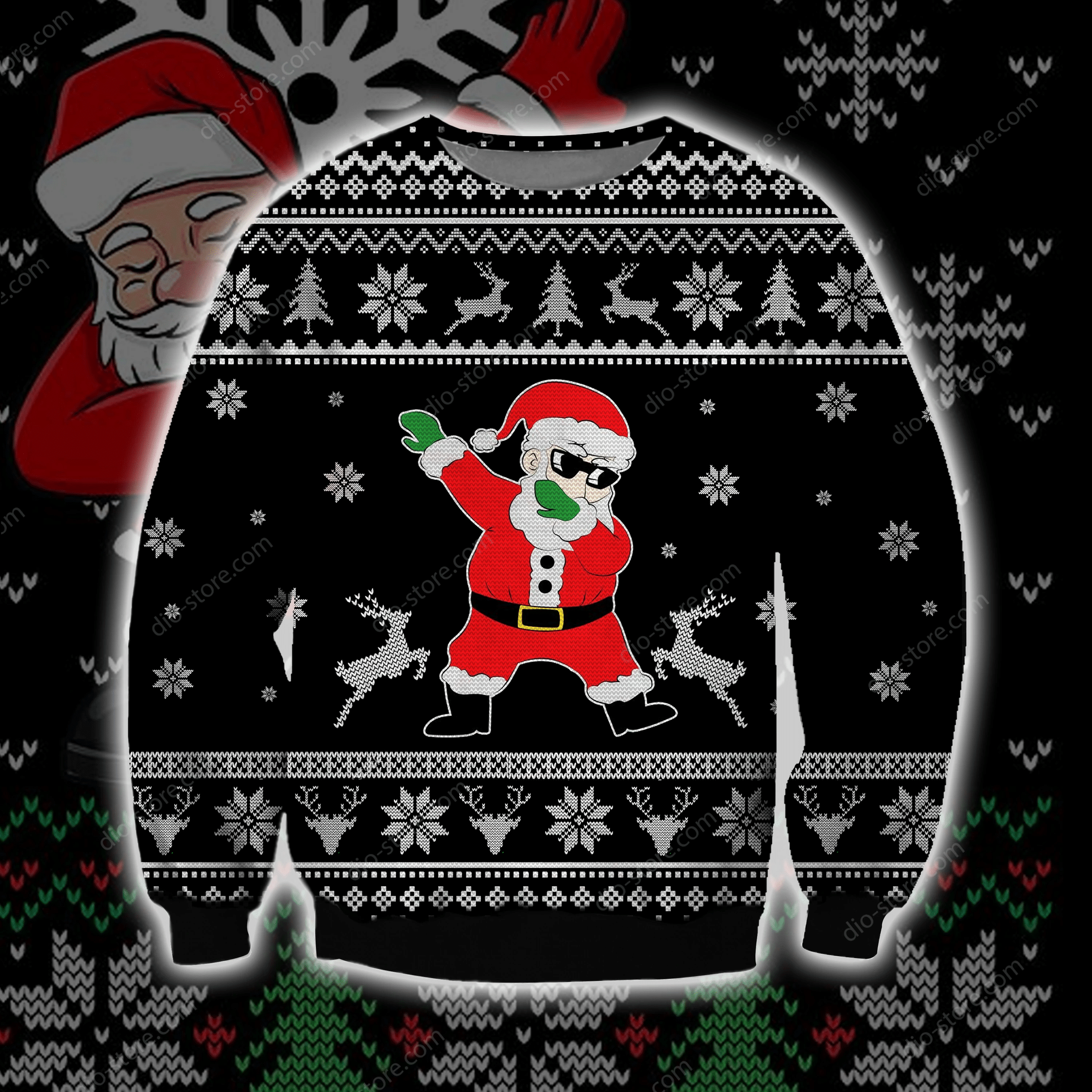 Santa Dabbing Knitting Pattern 3D Print Ugly Christmas Sweater Adult 3D Funny Matching for family