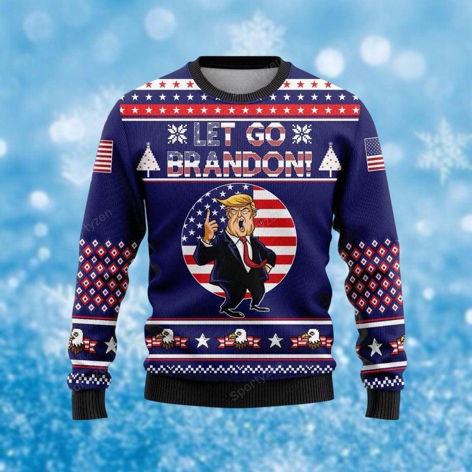Santa Donald Trump Ugly Sweater, Trump President Christmas Sweater