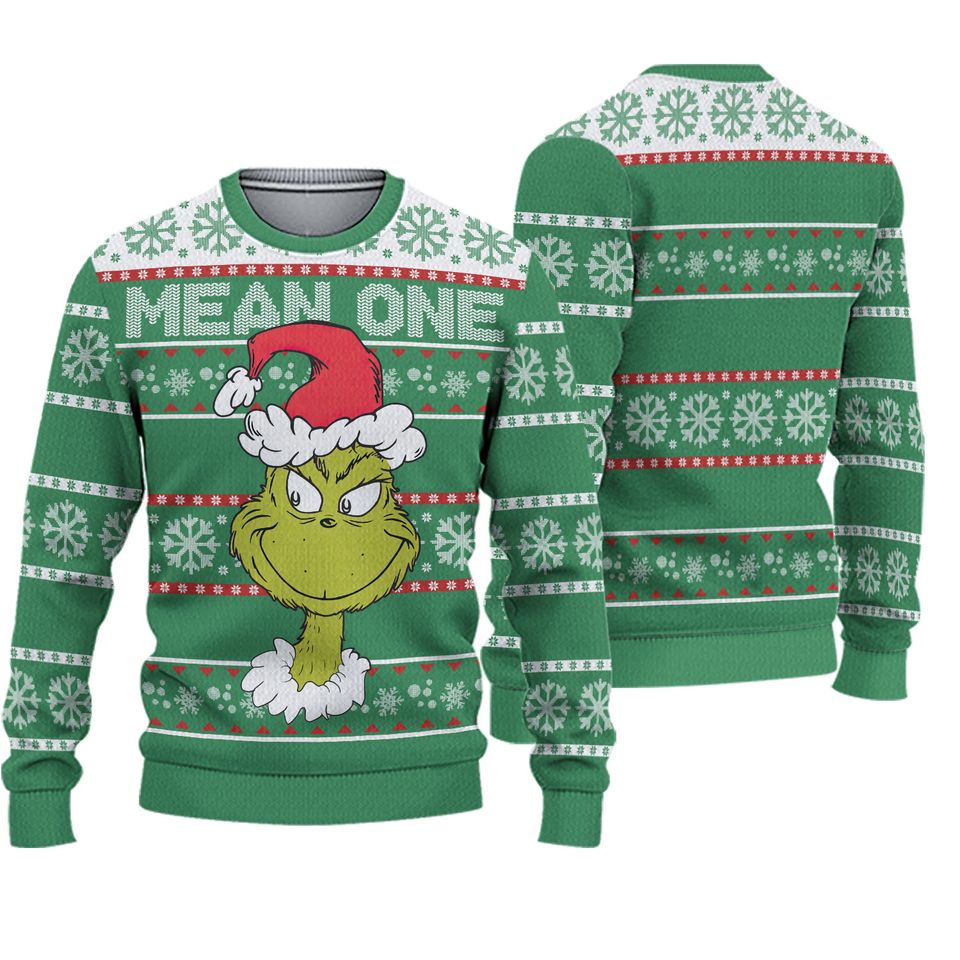 Santa funny character Mean One Christmas Ugly Sweater