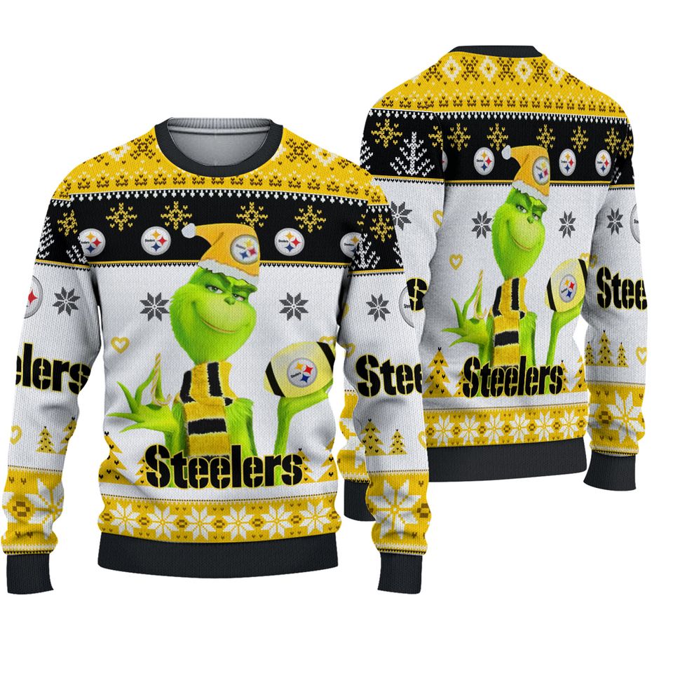 Santa funny character Steeler Ugly Christmas Sweater, Cute funny character Ugly Sweatshirts