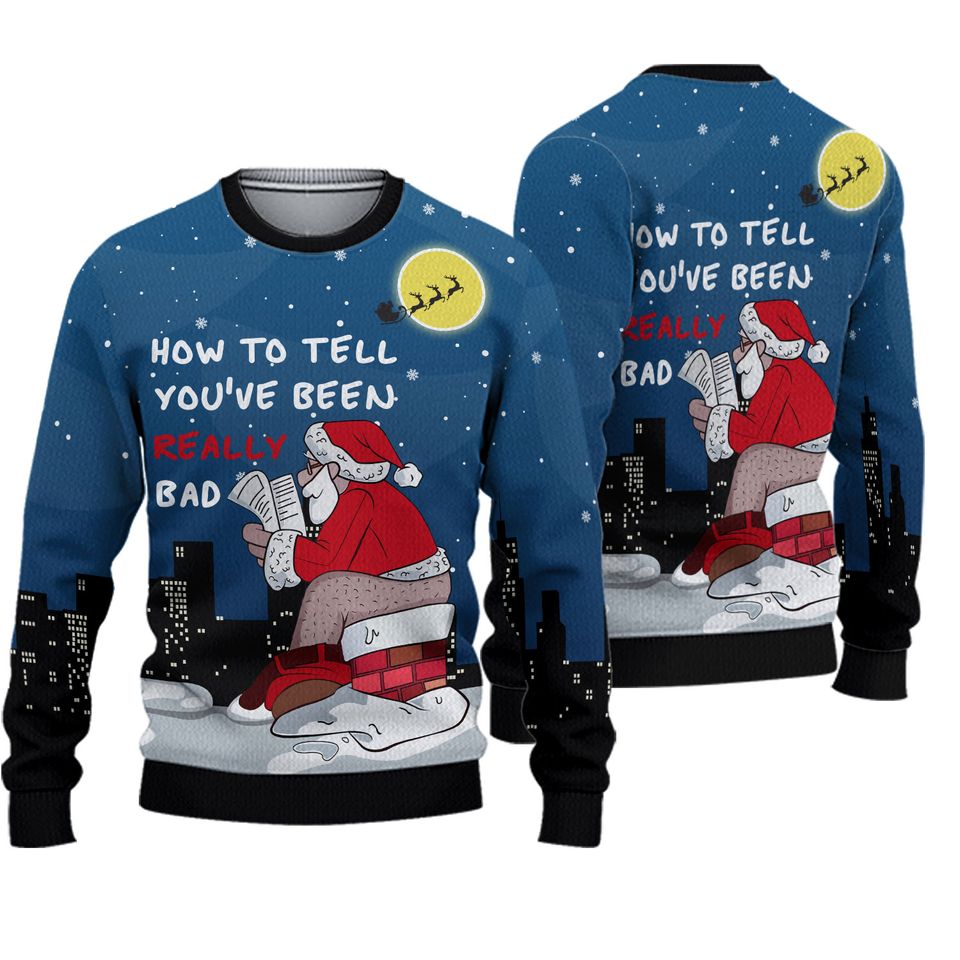 Santa Goes Down Ugly Christmas Sweater, Christmas Sweater