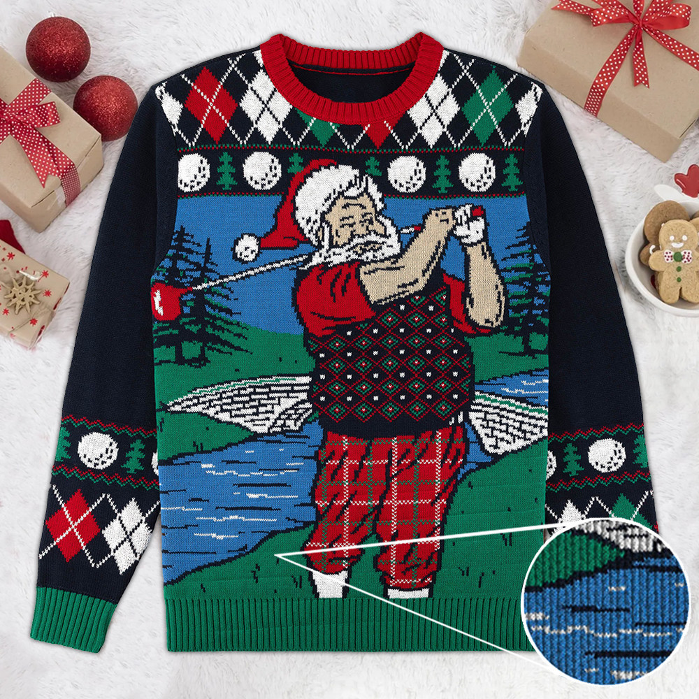 Santa Golf Sweater Funny Christmas Sweater Gift For Golf Lovers