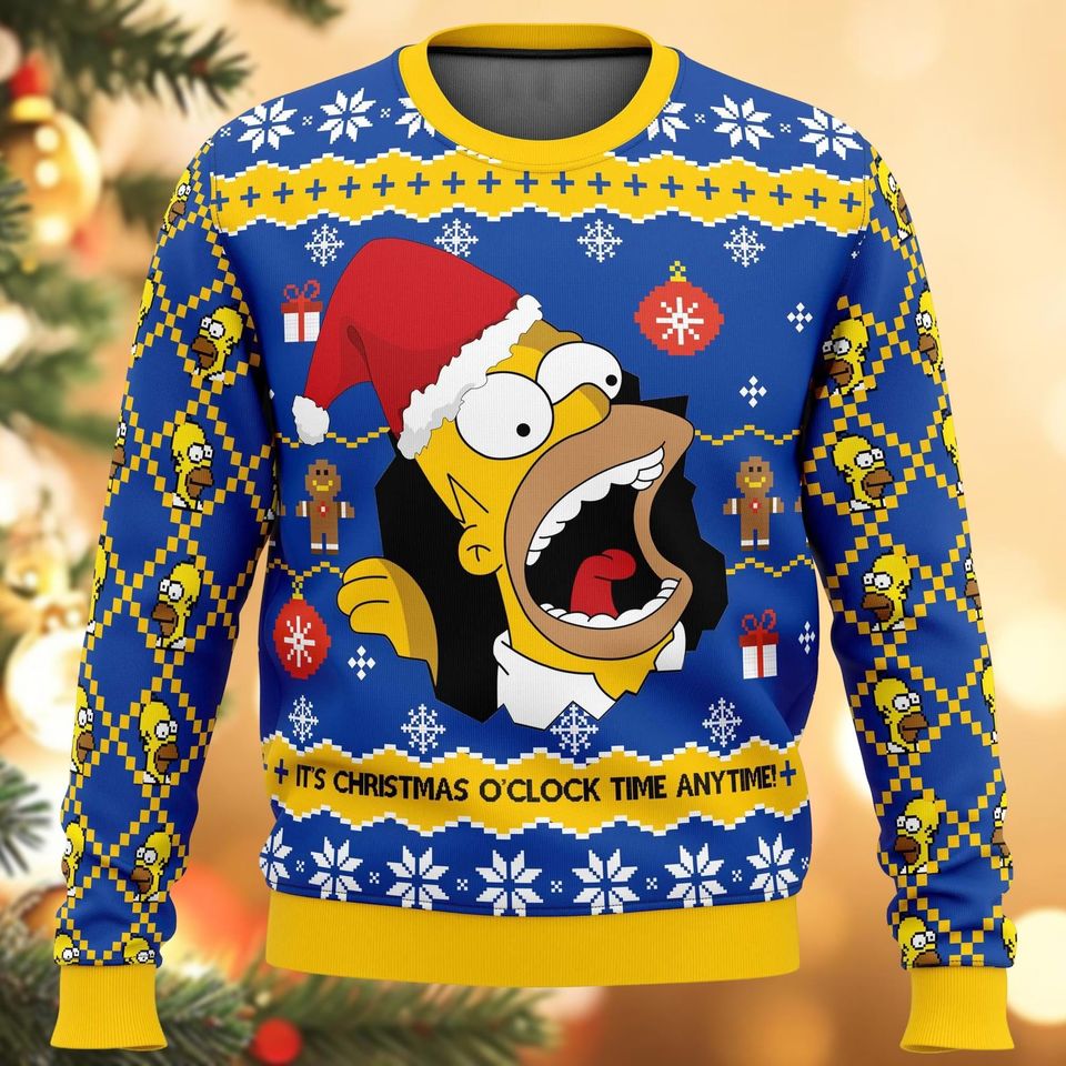 Santa Homer The Simpsons Ugly Christmas Sweater, It's Christmas ter