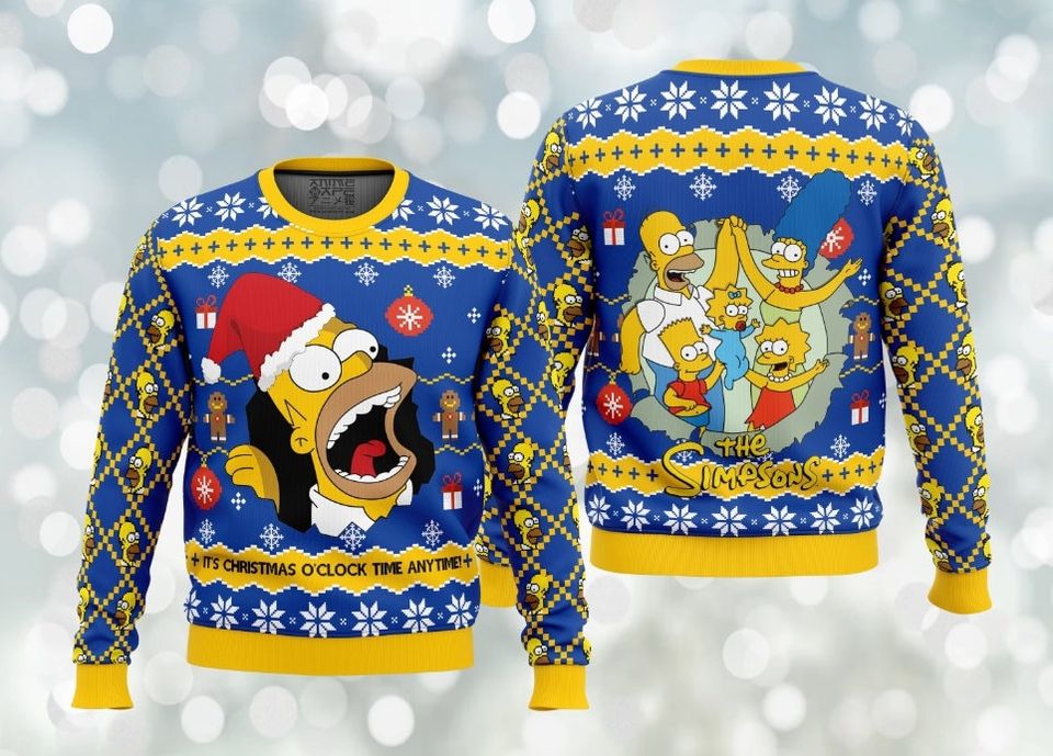 Santa Homer The Simpsons Ugly Christmas Unisex Sweater