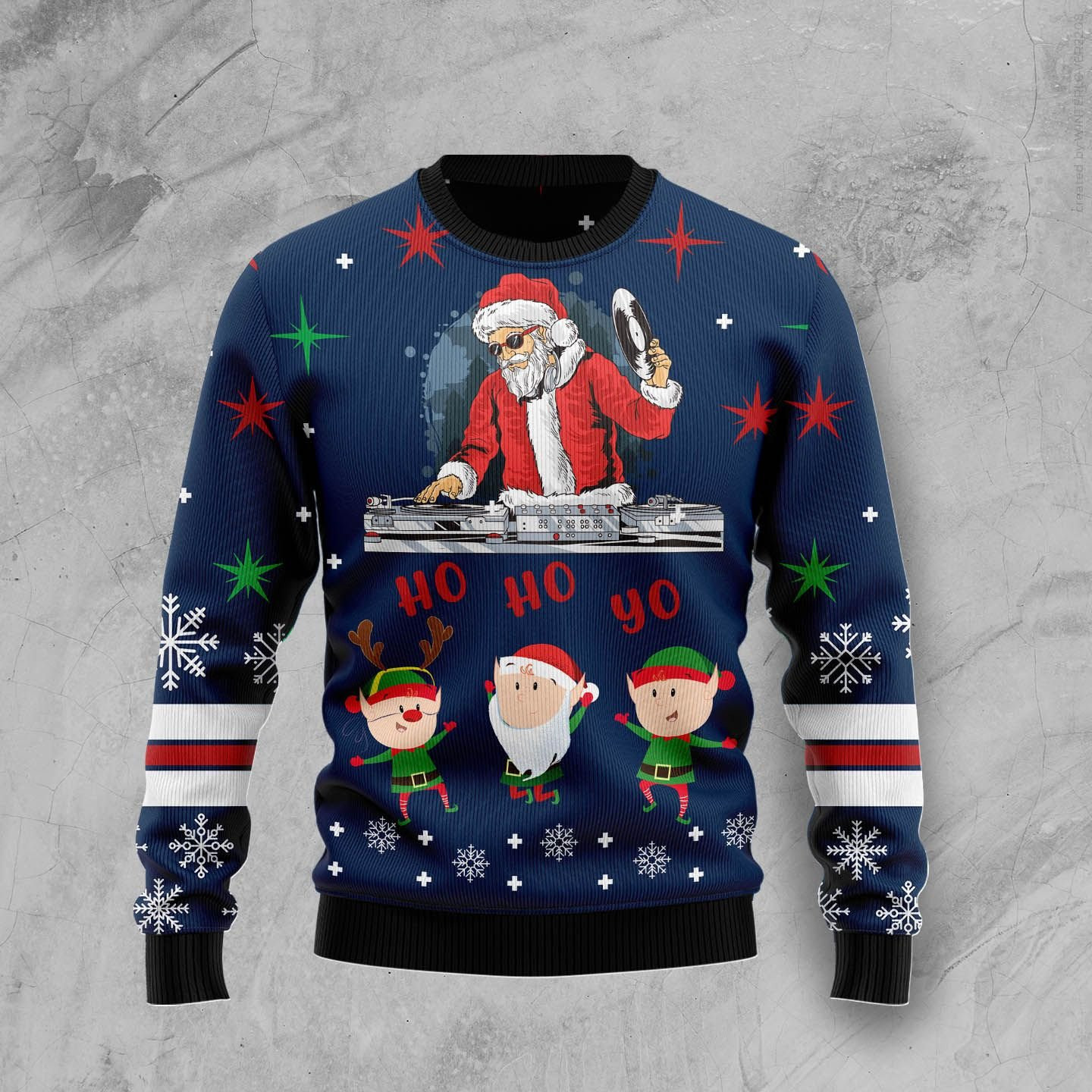 Santa Party Club Ugly Christmas Sweater Adult 3D Funny Matching for family