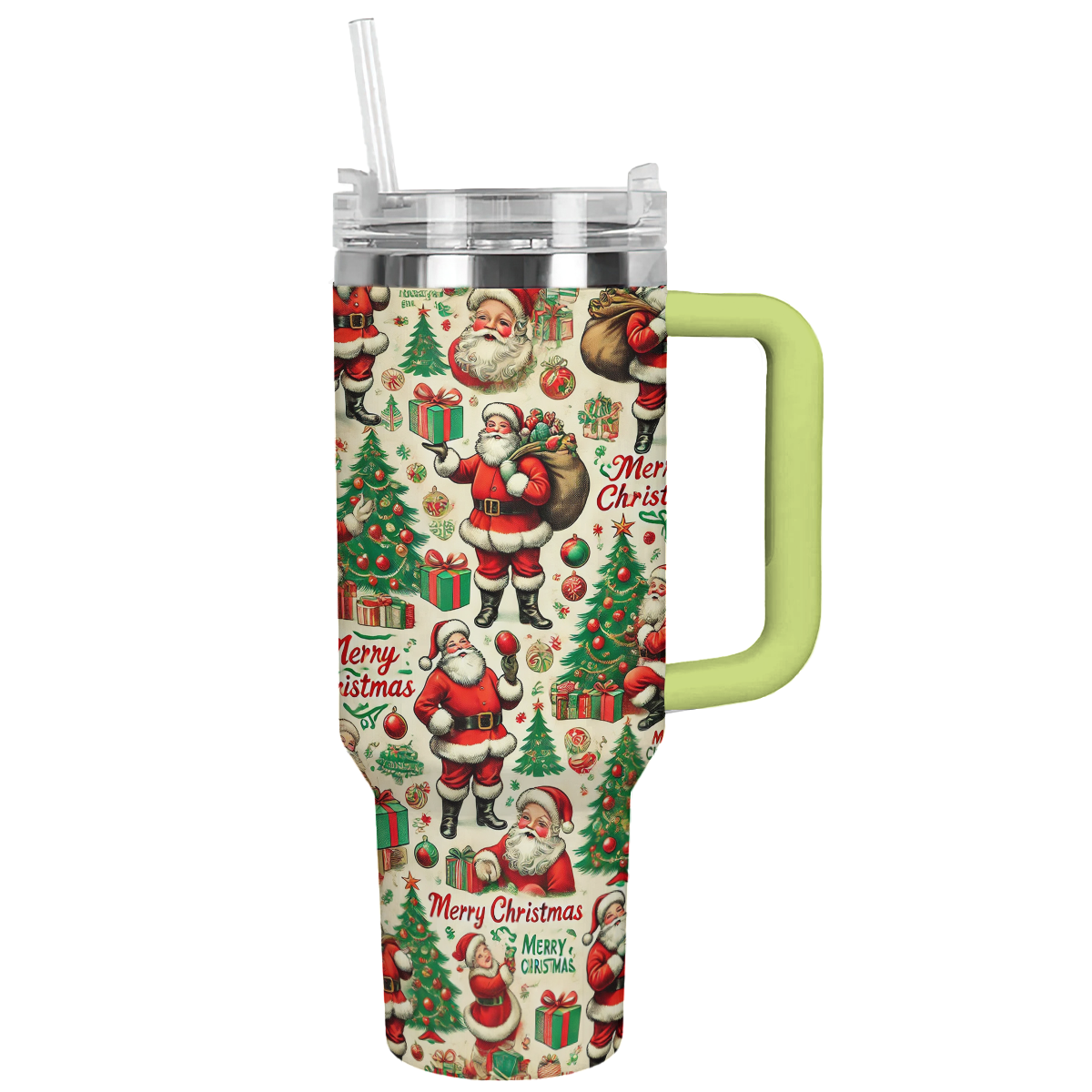 Santa Pattern Christmas Custom Stanley Cup 40 oz 30 oz Tumbler With HandleTVC2301487