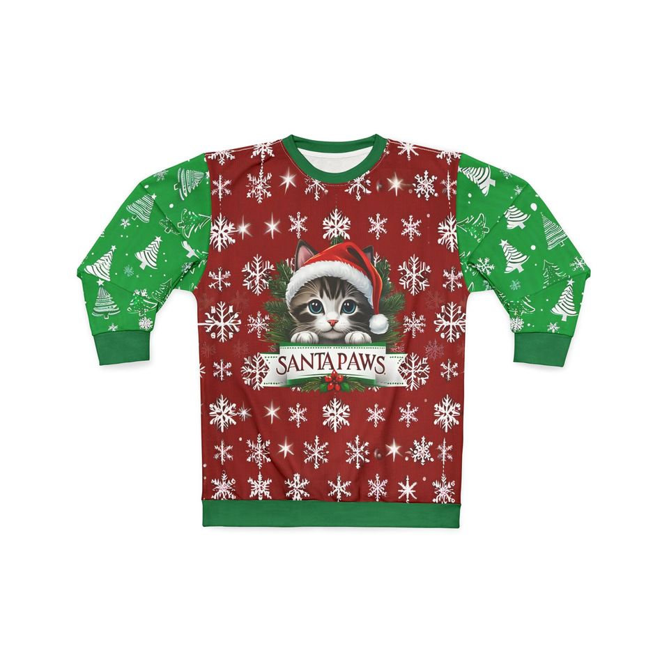 Santa Paws Kitten Christmas Sweater