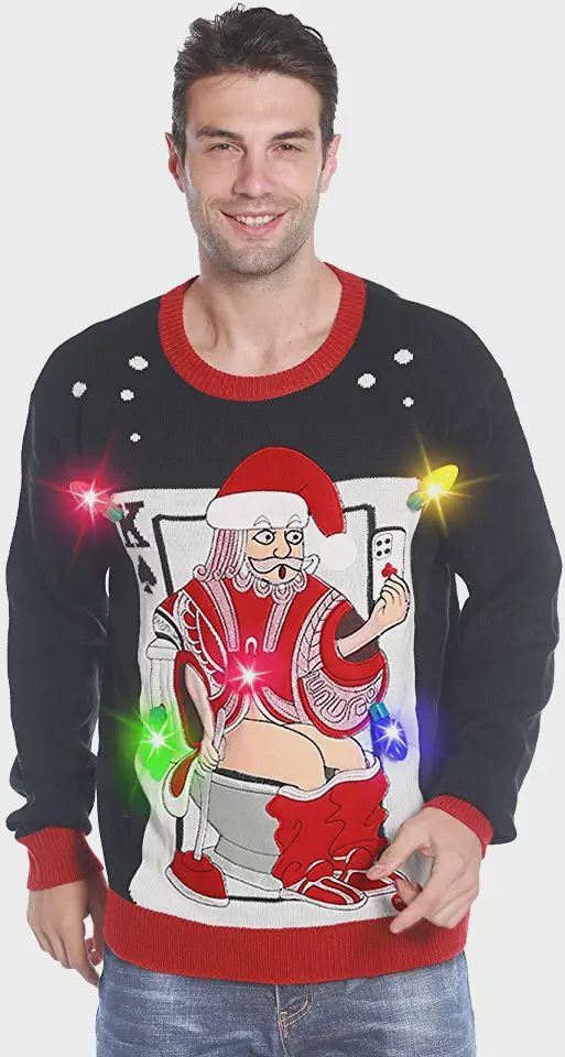 Santa Poker Ugly Christmas Sweater Adult 3D Funny Matching for family