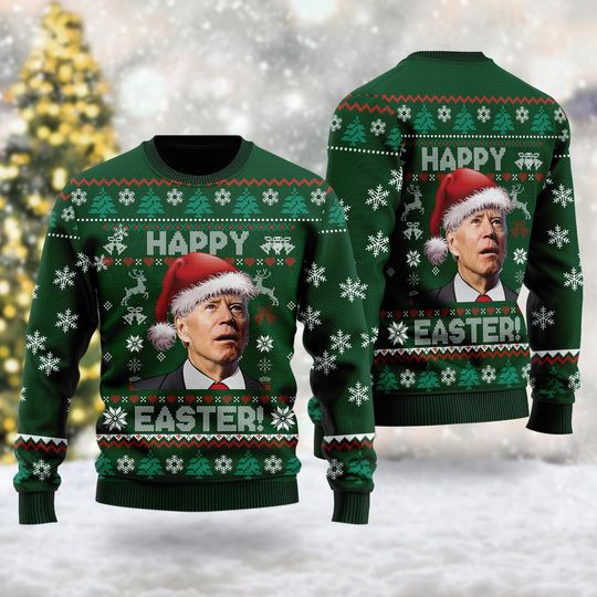 Santa President Merry 4th Of Easter Ugly Christmas Sweater, Happy Easter Ugly Xmas Sweatshirt, Christmas Gift - Image 7