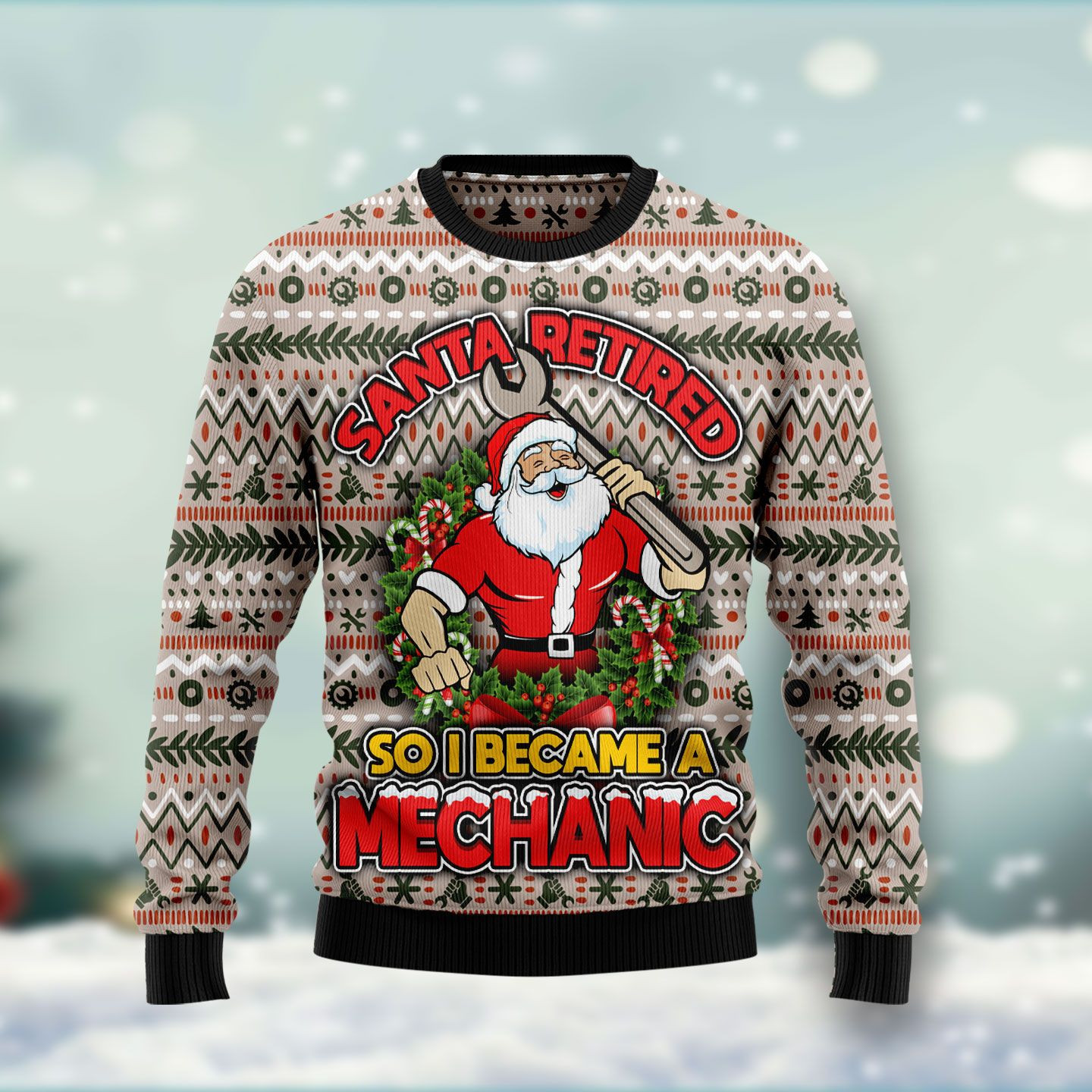 Santa Red Ugly Christmas Sweater Adult 3D Funny Matching for family