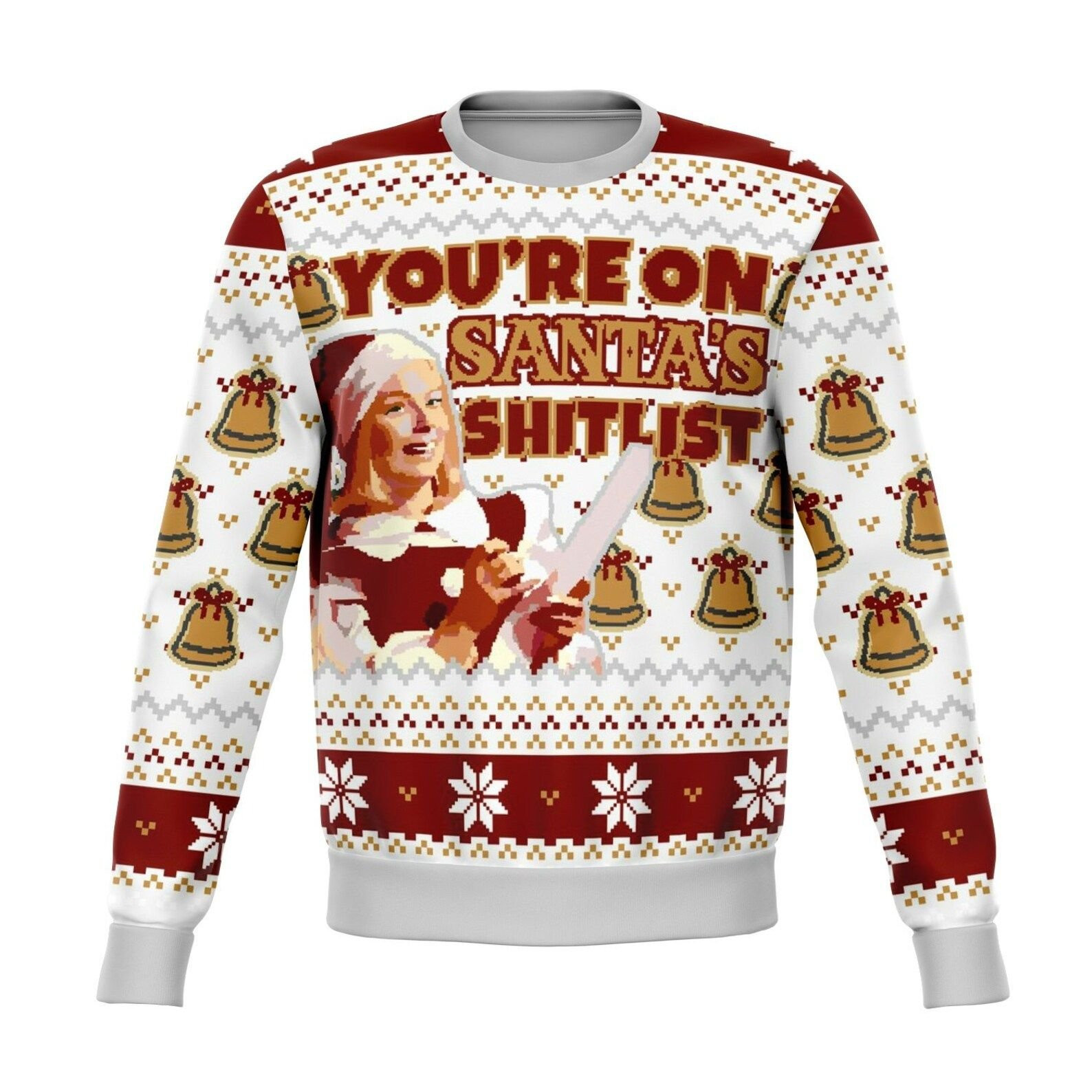 Santa Sht List Dank Ugly Christmas Sweater Adult 3D Funny Matching for family