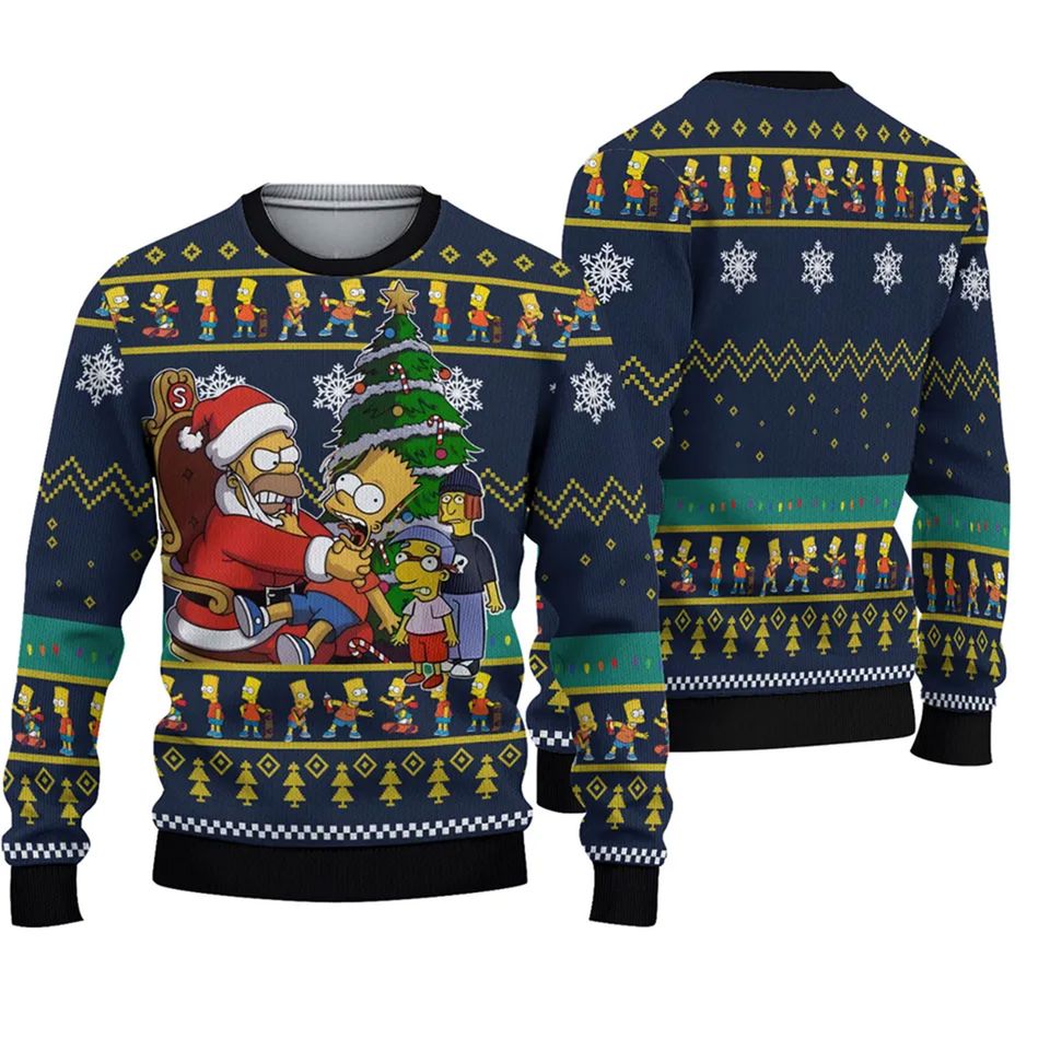 Santa Simpsons Ugly Christmas Sweater