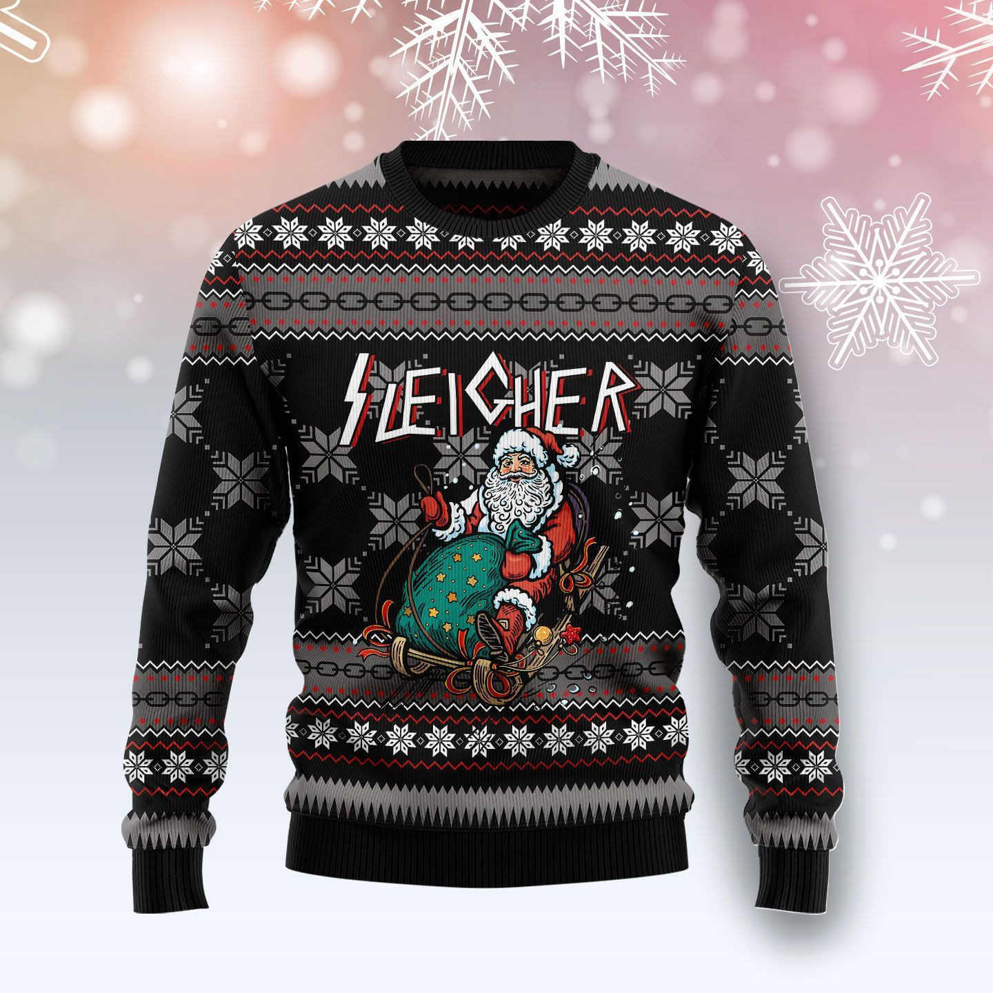 Santa Sleigher For Unisex Ugly Christmas Sweater Adult 3D Funny Matching for family