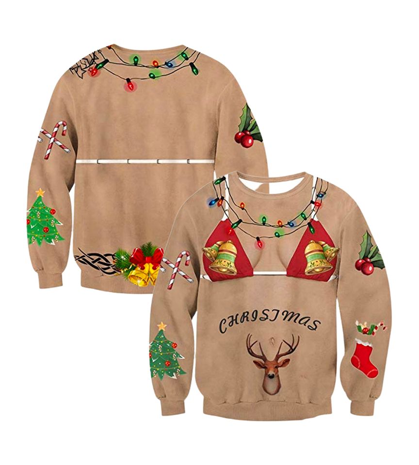 Santa Sweatshirt, Ugly Sweater Party Ideas