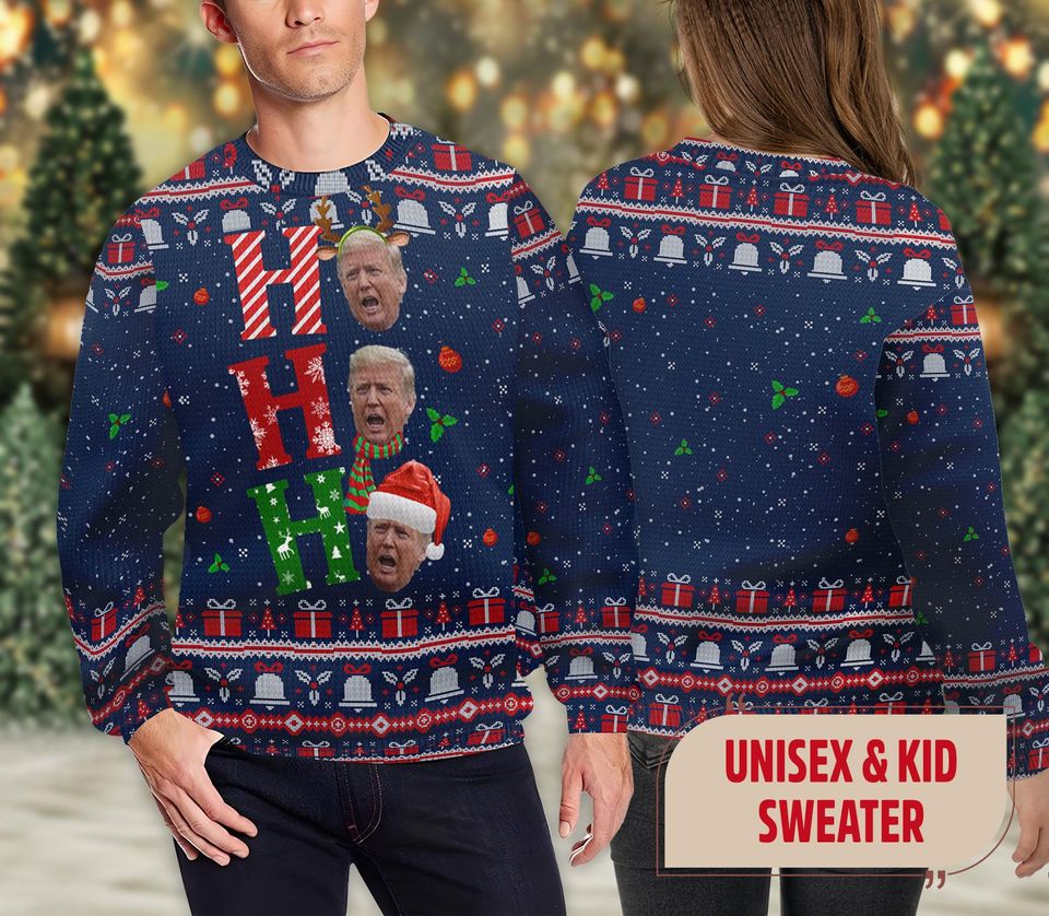 Santa Trump Christmas Light Sweater