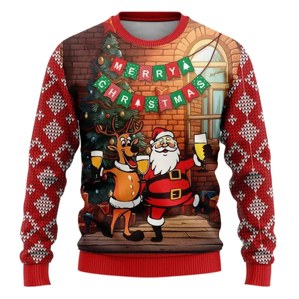 Santa Ugly Christmas Jumper Sweatshirt, Casual Party Sweatshirt - Image 2