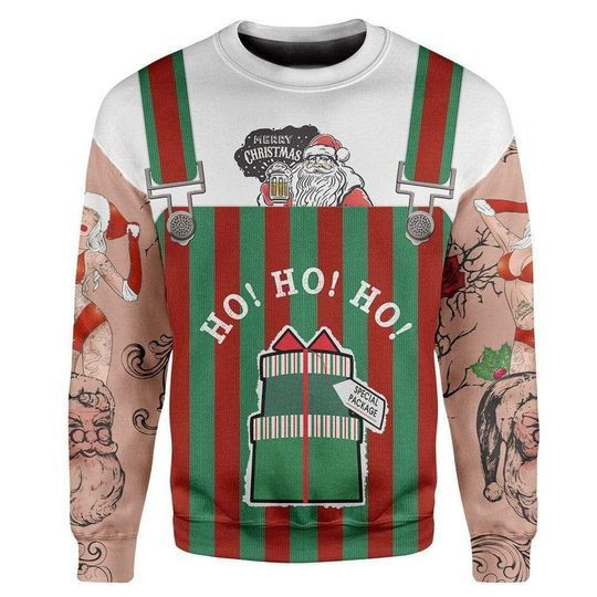 Santa Ugly Christmas Sweater Adult 3D Funny Matching for family